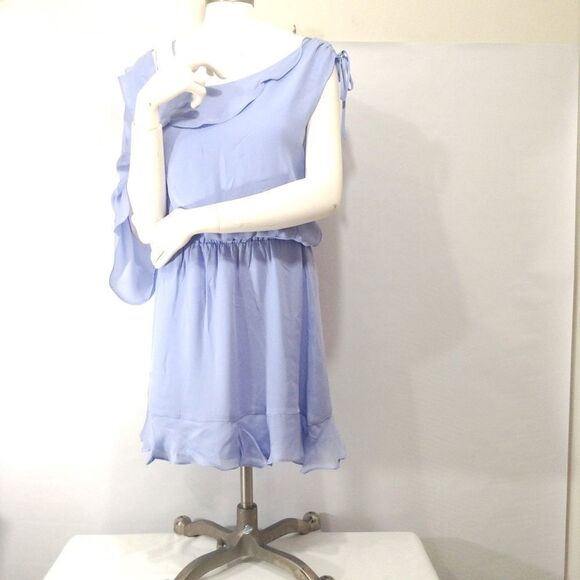 Parker Peyton Purple Lavender Violet Silk One Shoulder Mini Dress NWT Size Small - Picture 2 of 8